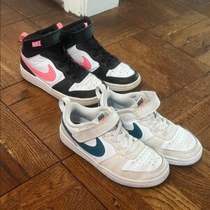 Nike Kids Sneakers - Black with Pink, White with Teal size 12c